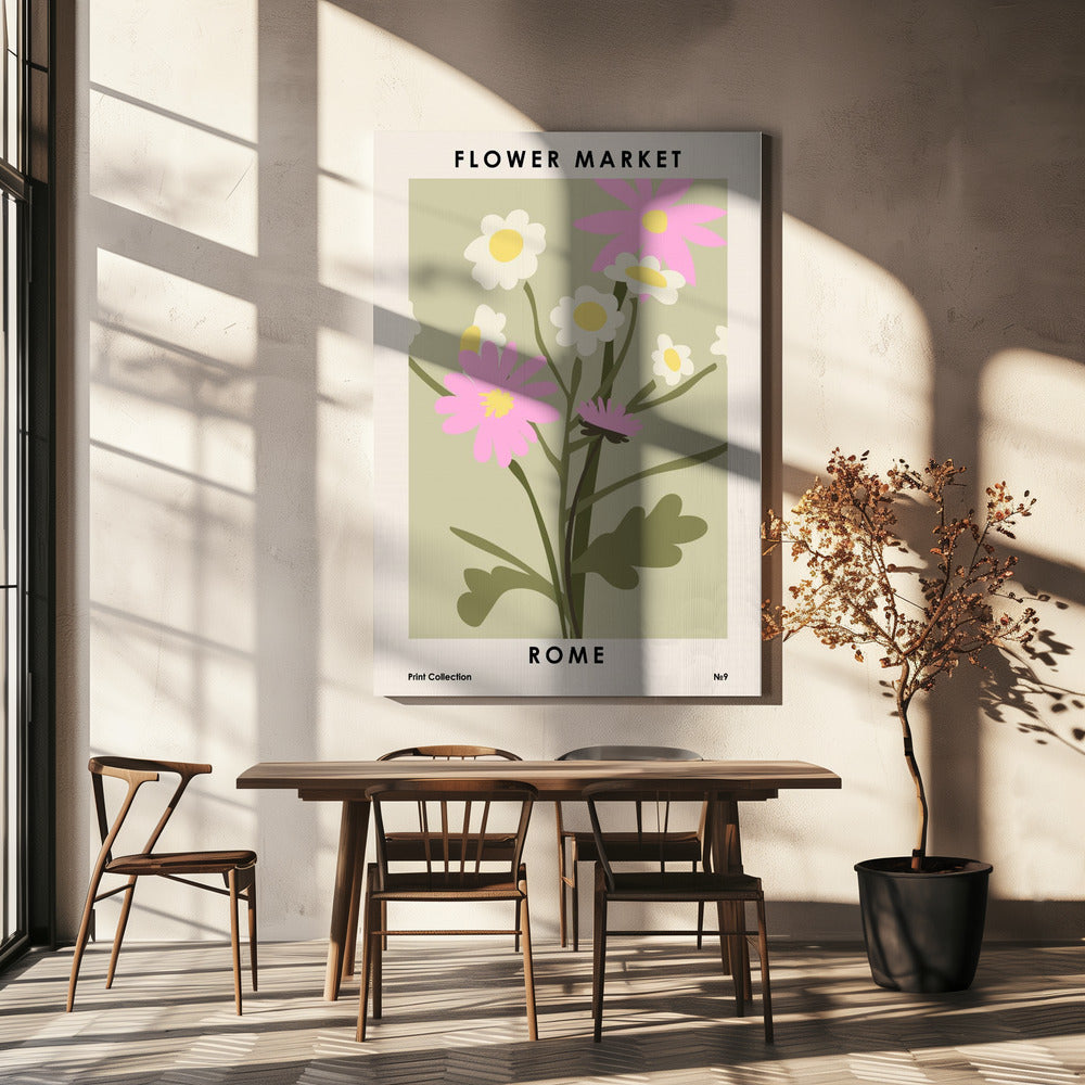 Blomstermarked Rom | Lærredsbilleder