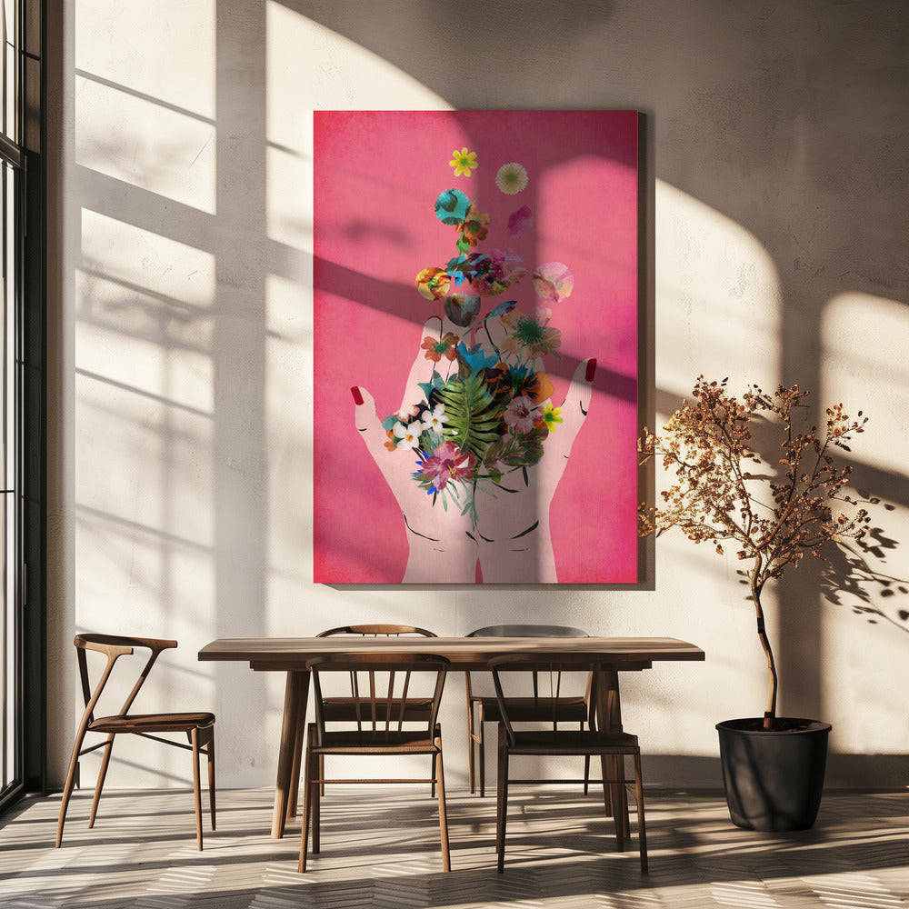 La mano de Frida (versión rosa) | Impresiones en Lienzo