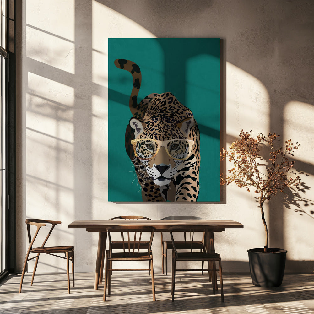 Nieuwsgierige groene luipaard | Canvasprints
