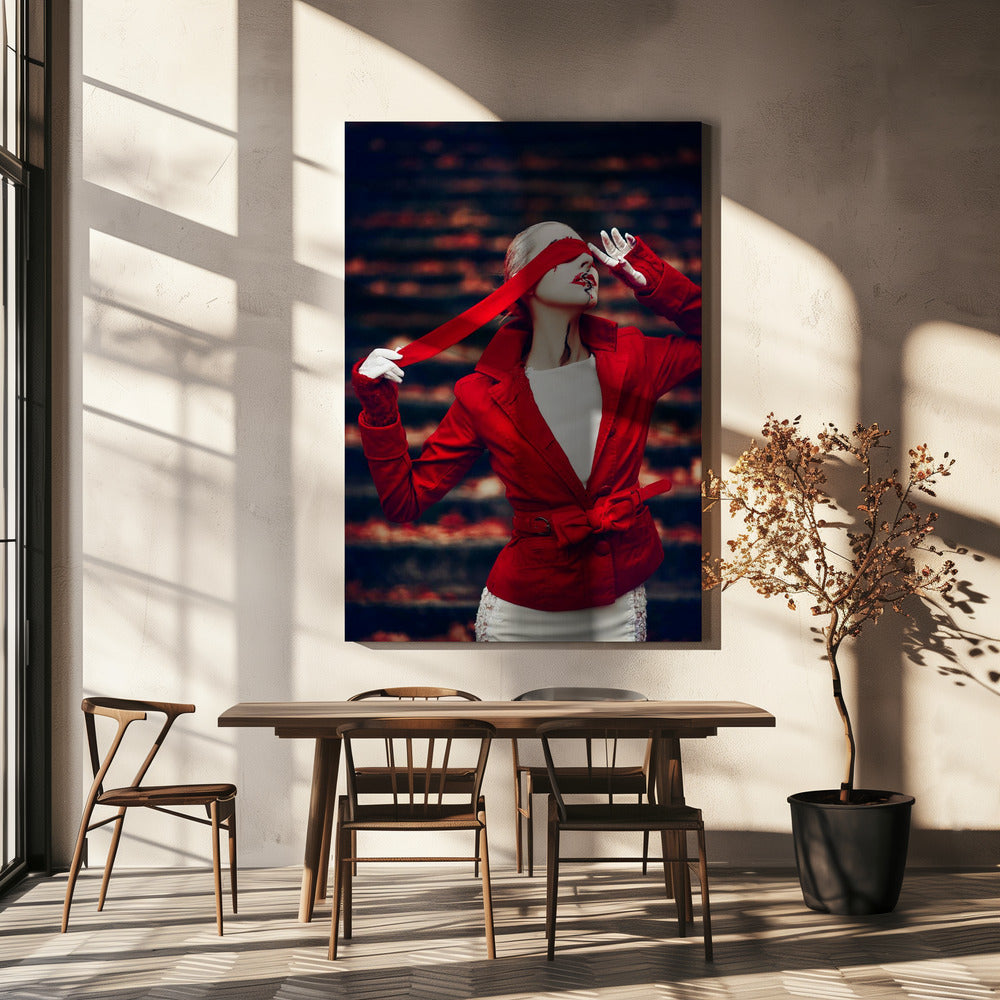 Karmozijnrode sluier | Canvasprints