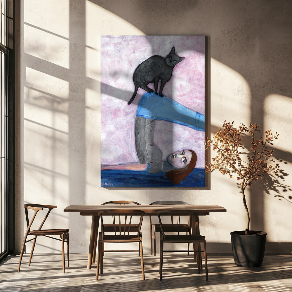 Yoga avec mon chat | Tableaux sur Toile