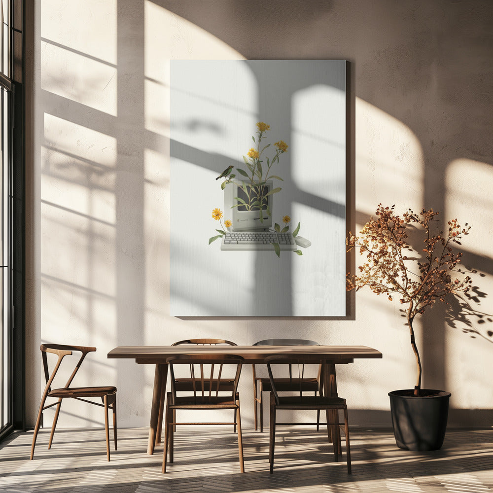 Floral vintage computer | Canvas