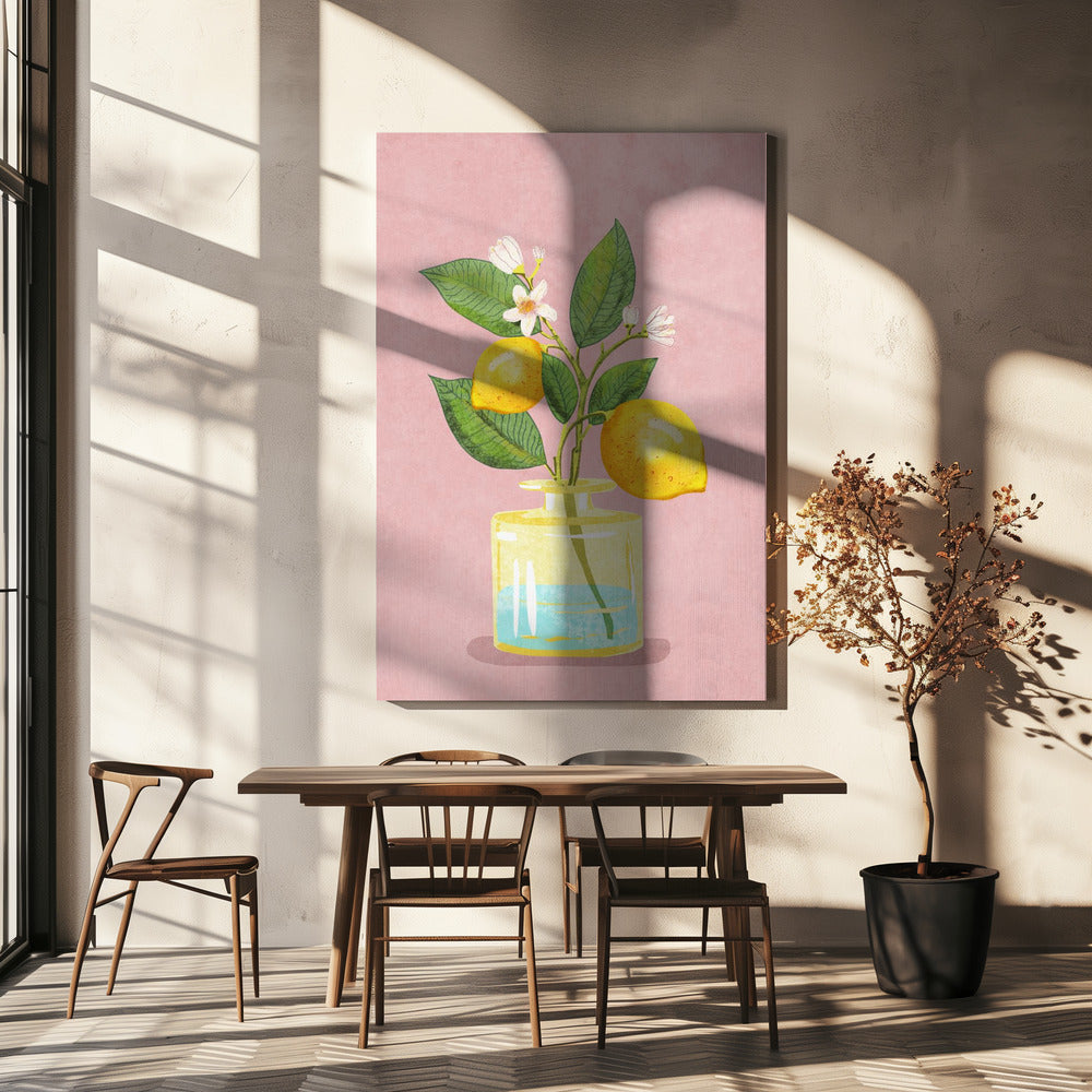 Citronbukett i vas | Canvas