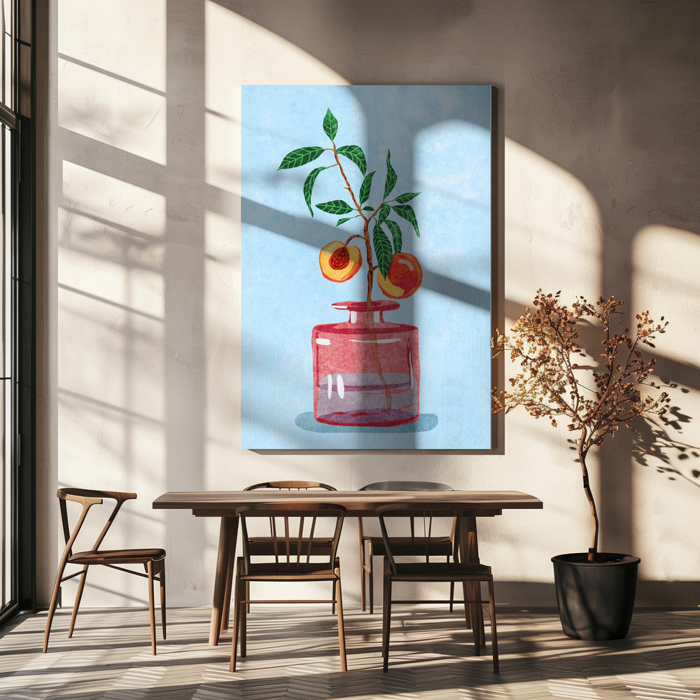 Persikoträd i vas | Canvas