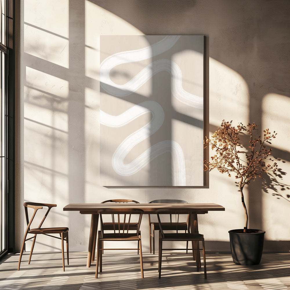 Beige yhden viivan piirustus | Canvastaulut