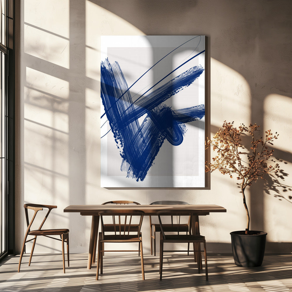 Kräftige blaue Pinselstriche | Leinwand-Bilder