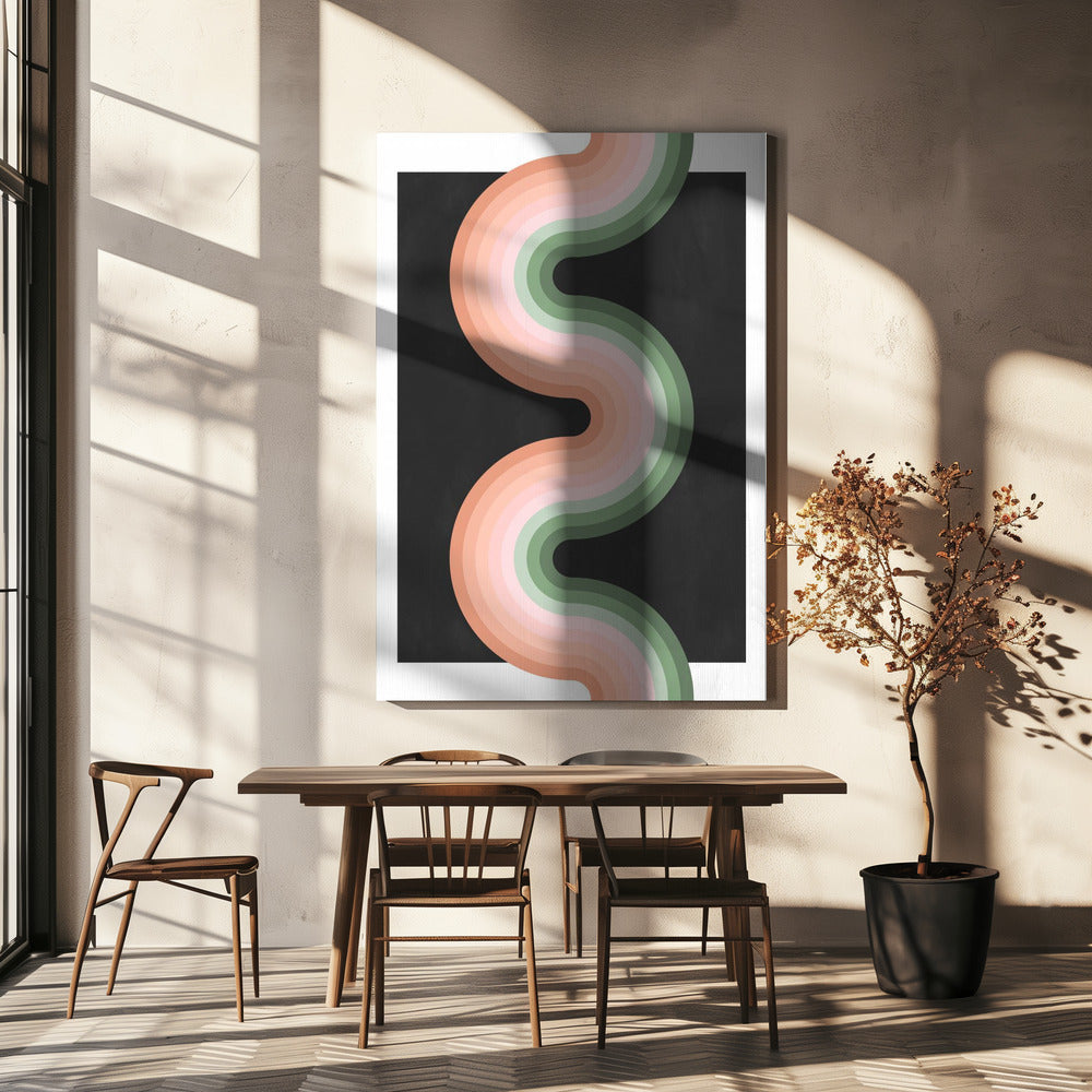 Vågigt mönster med lager på lager av pastelltoner | Canvas