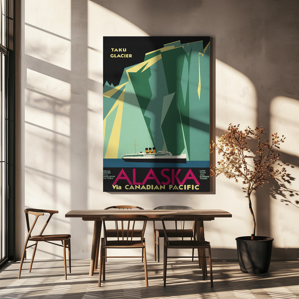 Alaska via Canadian Pacific. Taku-gletsjer - Geen grens | Canvasprints
