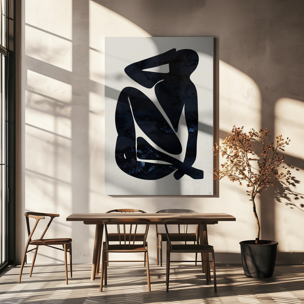 Femme bleu foncé | Tableaux sur Toile