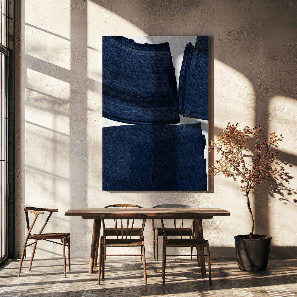Minimalistisches Gemälde Blau I | Leinwand-Bilder