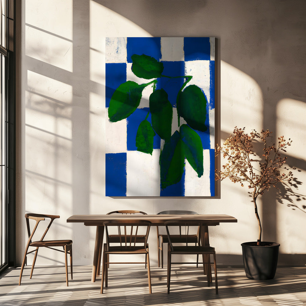 Checkered Greenery | Canvas