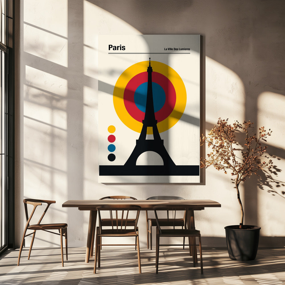 Retro reisetrykk fra Eiffeltårnet i Paris | Lerretsbilder