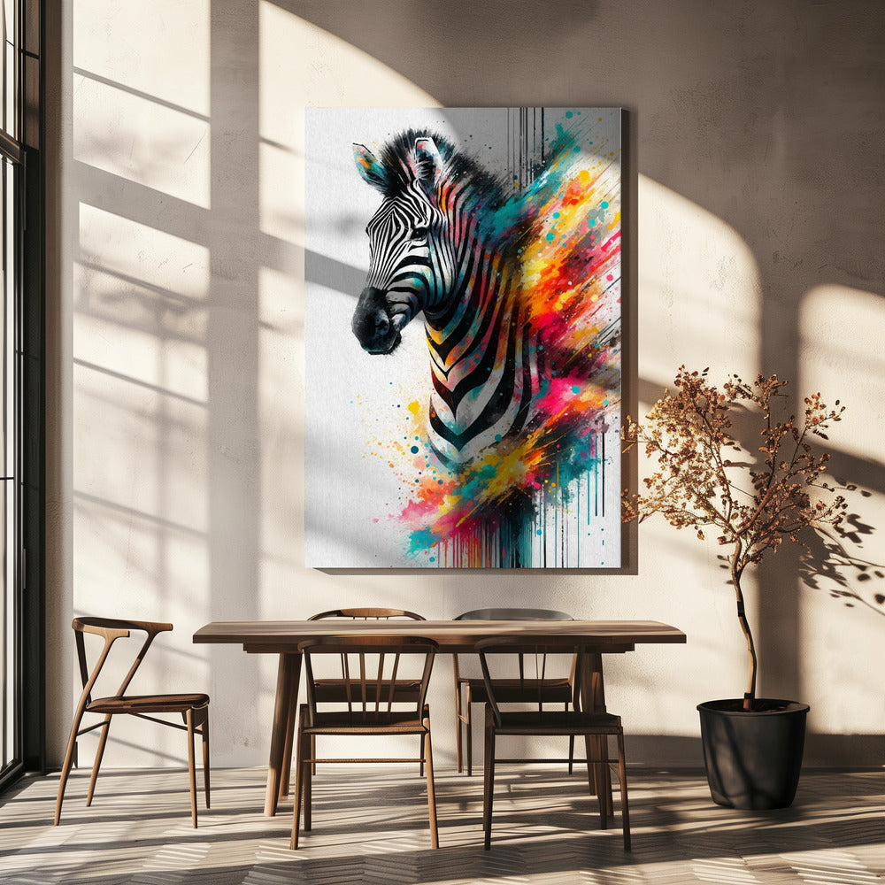 Färgglad zebra | Canvas