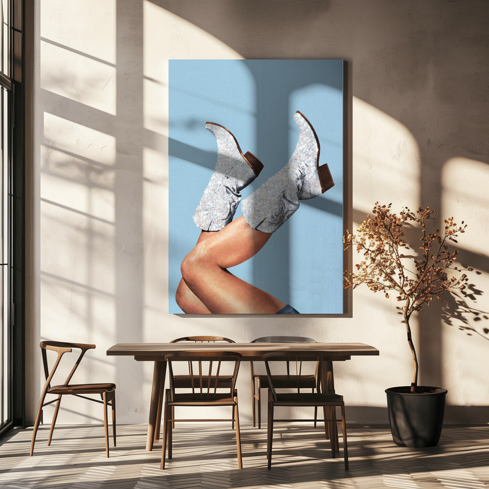 Ces bottes Glitter Blue II | Tableaux sur Toile