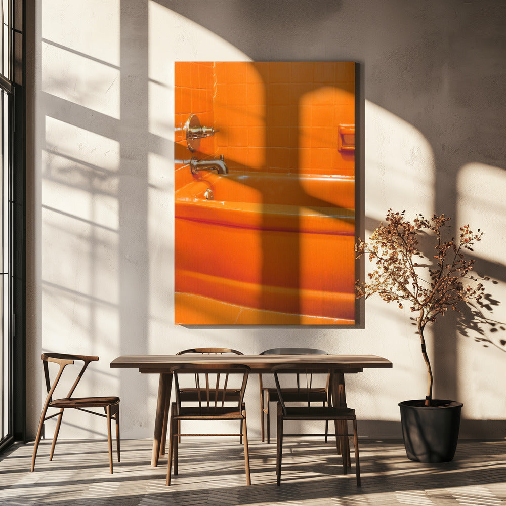 Orange badekar | Lærredsbilleder