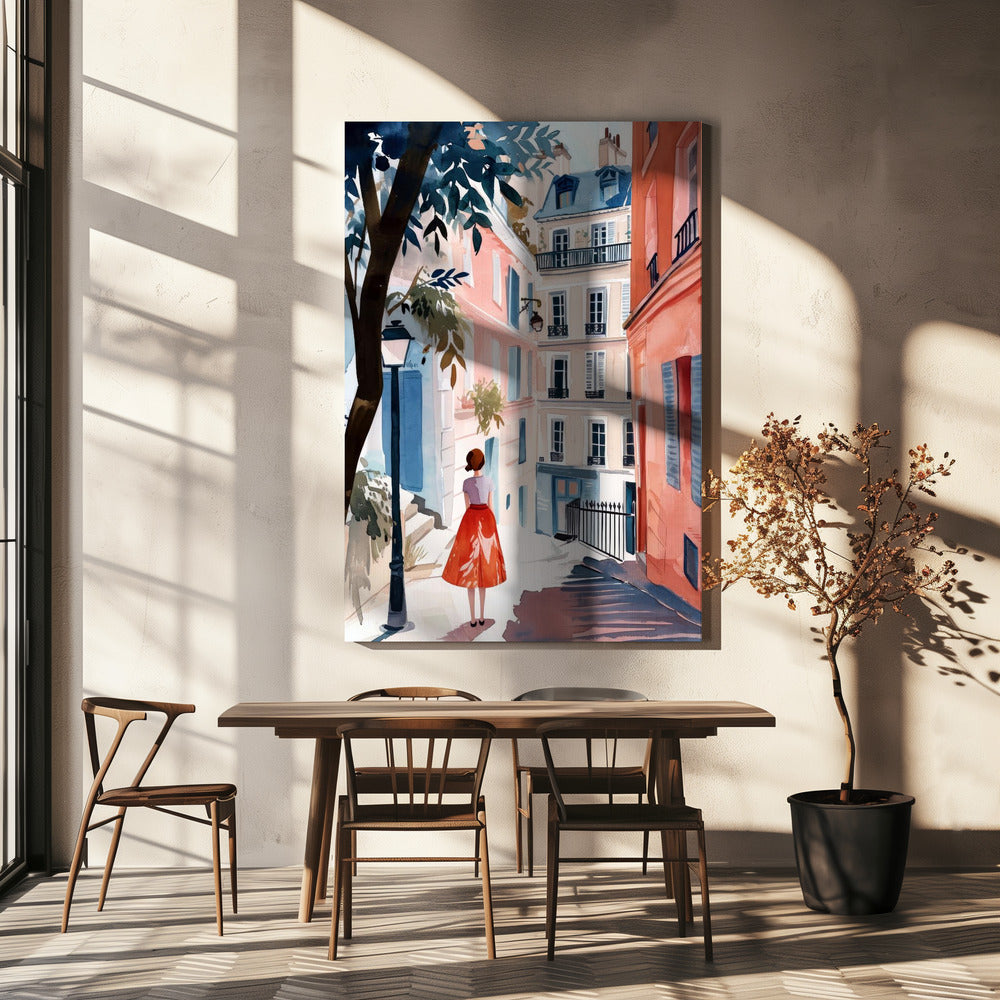 Pittura digitale ad acquerello di Parigi (3) | Stampe su Tela
