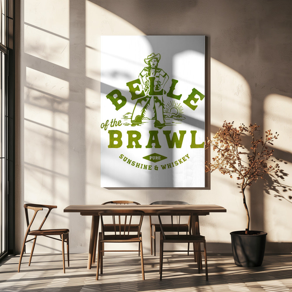 Belle Of The Brawl Cowgirl Wandkunst | Leinwand-Bilder