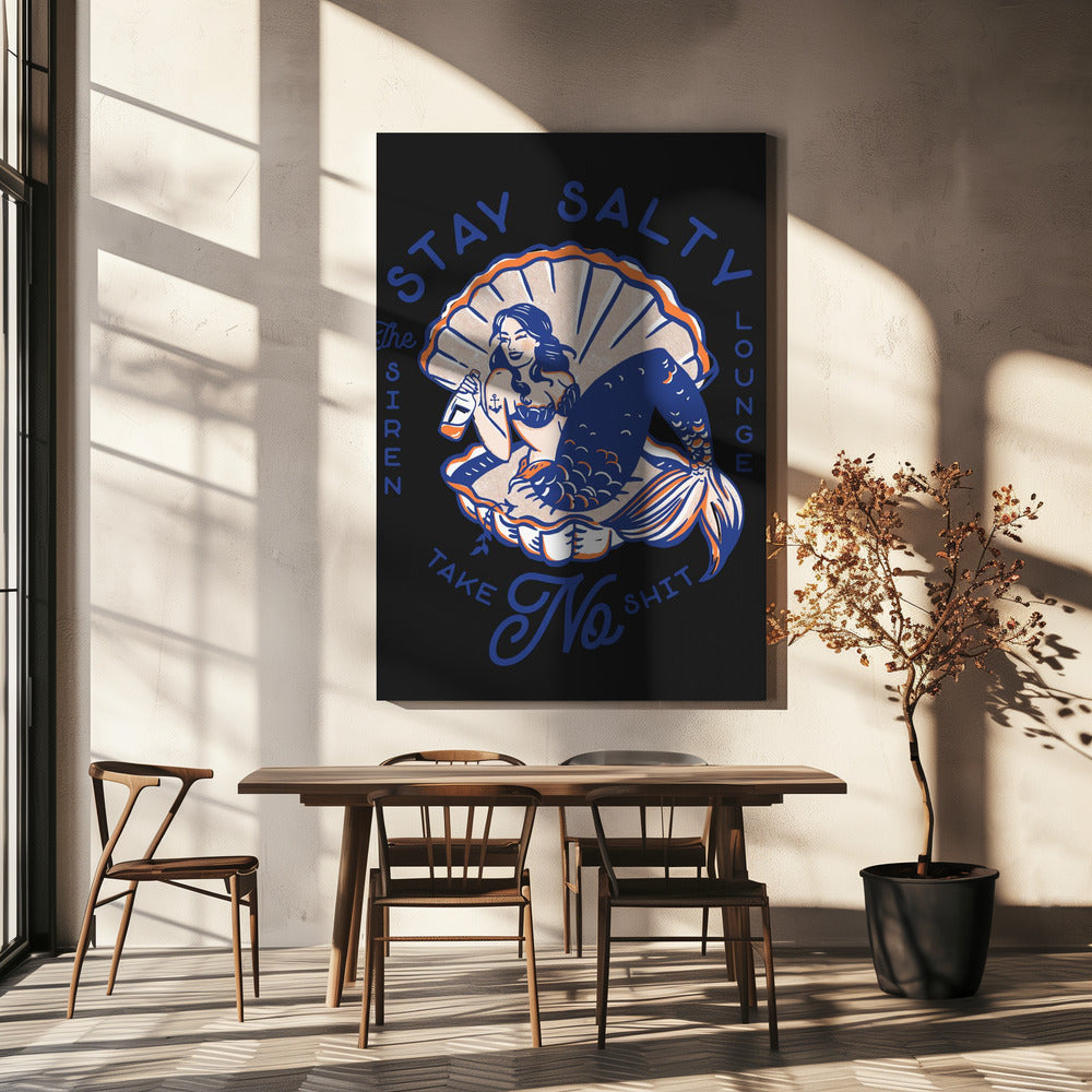 Stay Salty Siren Lounge Pin-Up Havfrue | Lerretsbilder