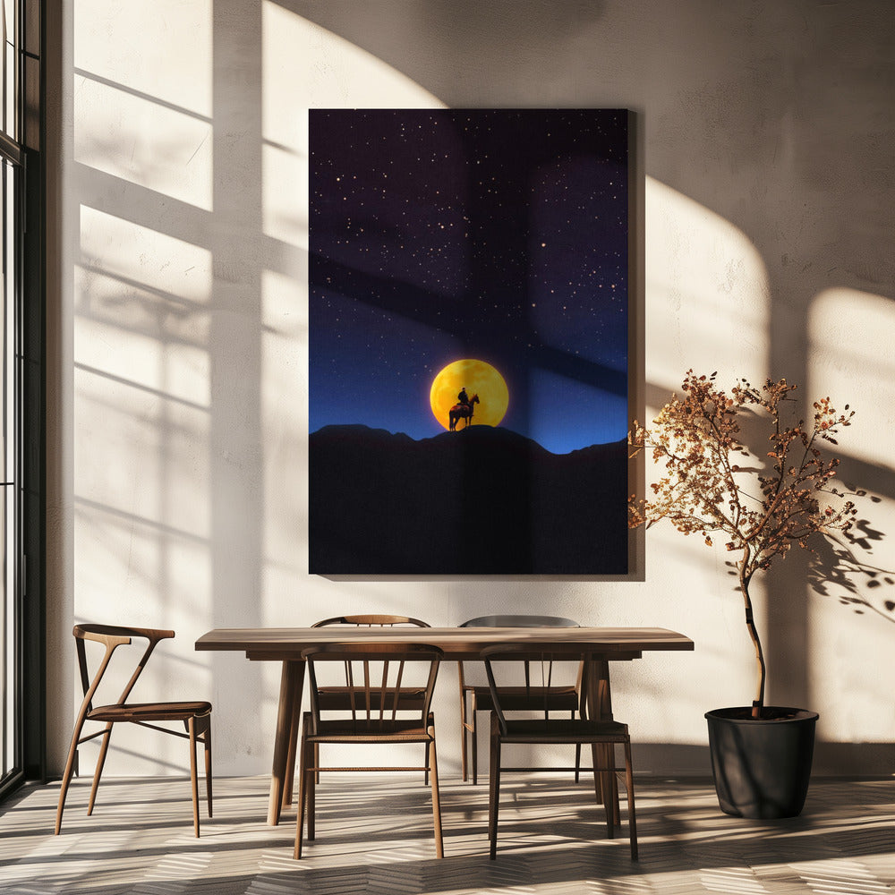 De ruiter en de maan | Canvasprints