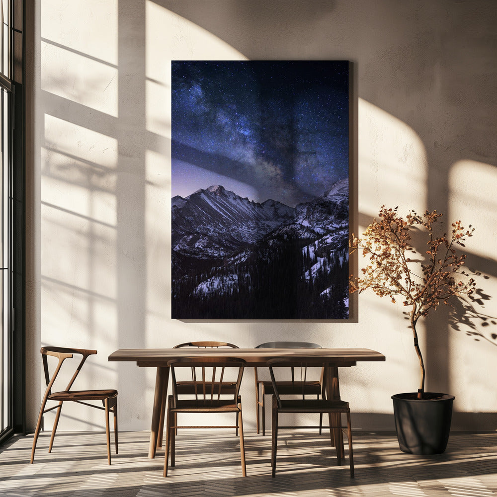 Via Lattea sopra Longs Peak | Stampe su Tela