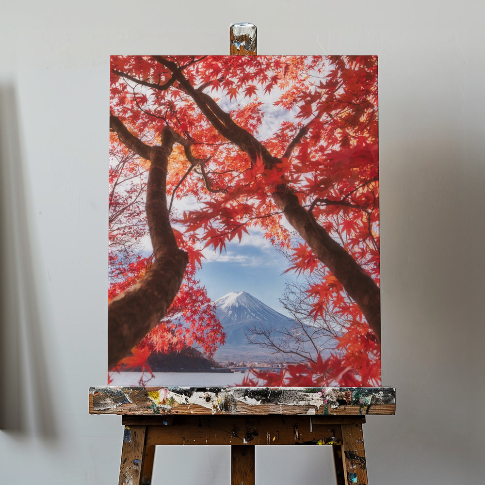 Mt.fuji is in the autumn leaves | Canvas