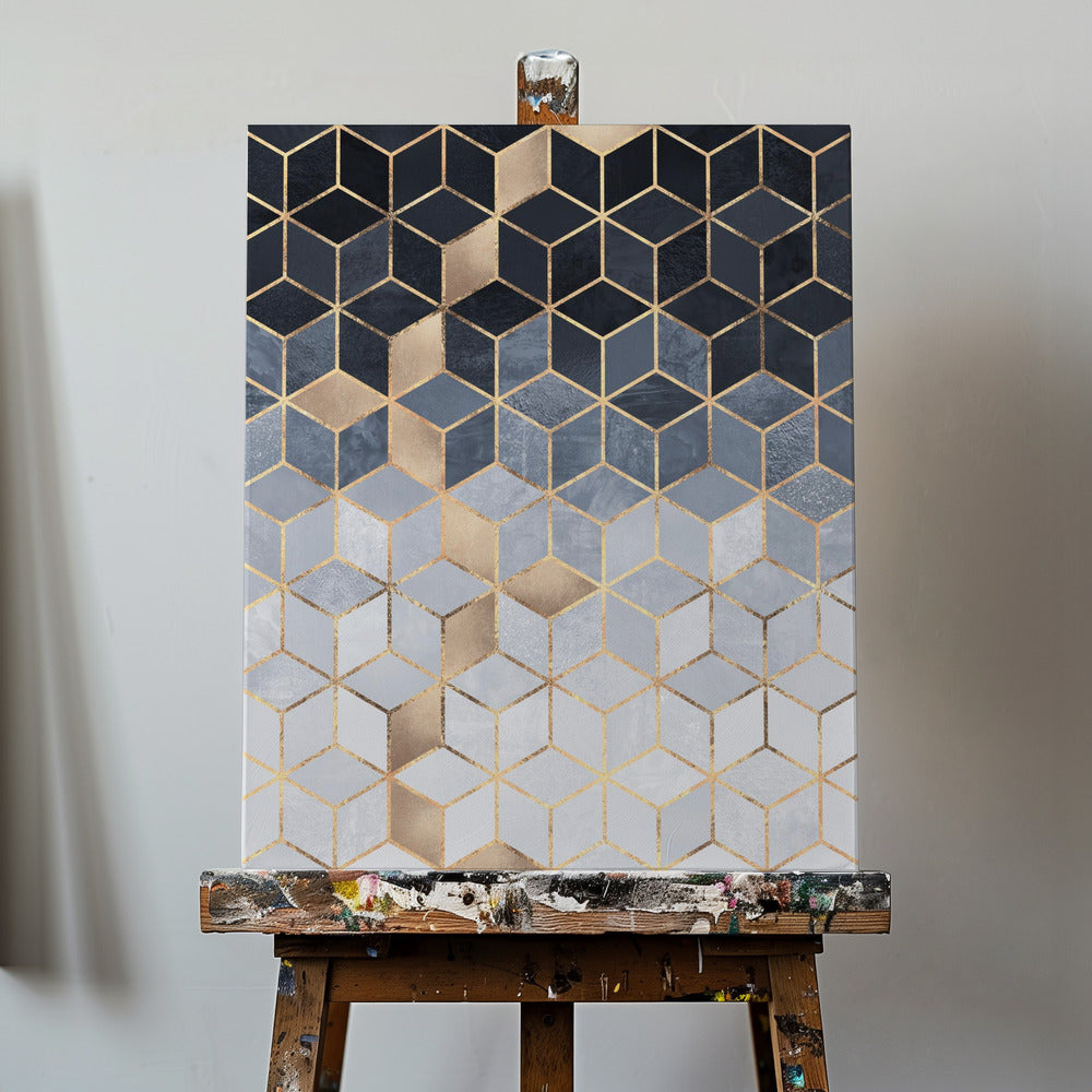 Mjuka blå gradientkuber | Canvas