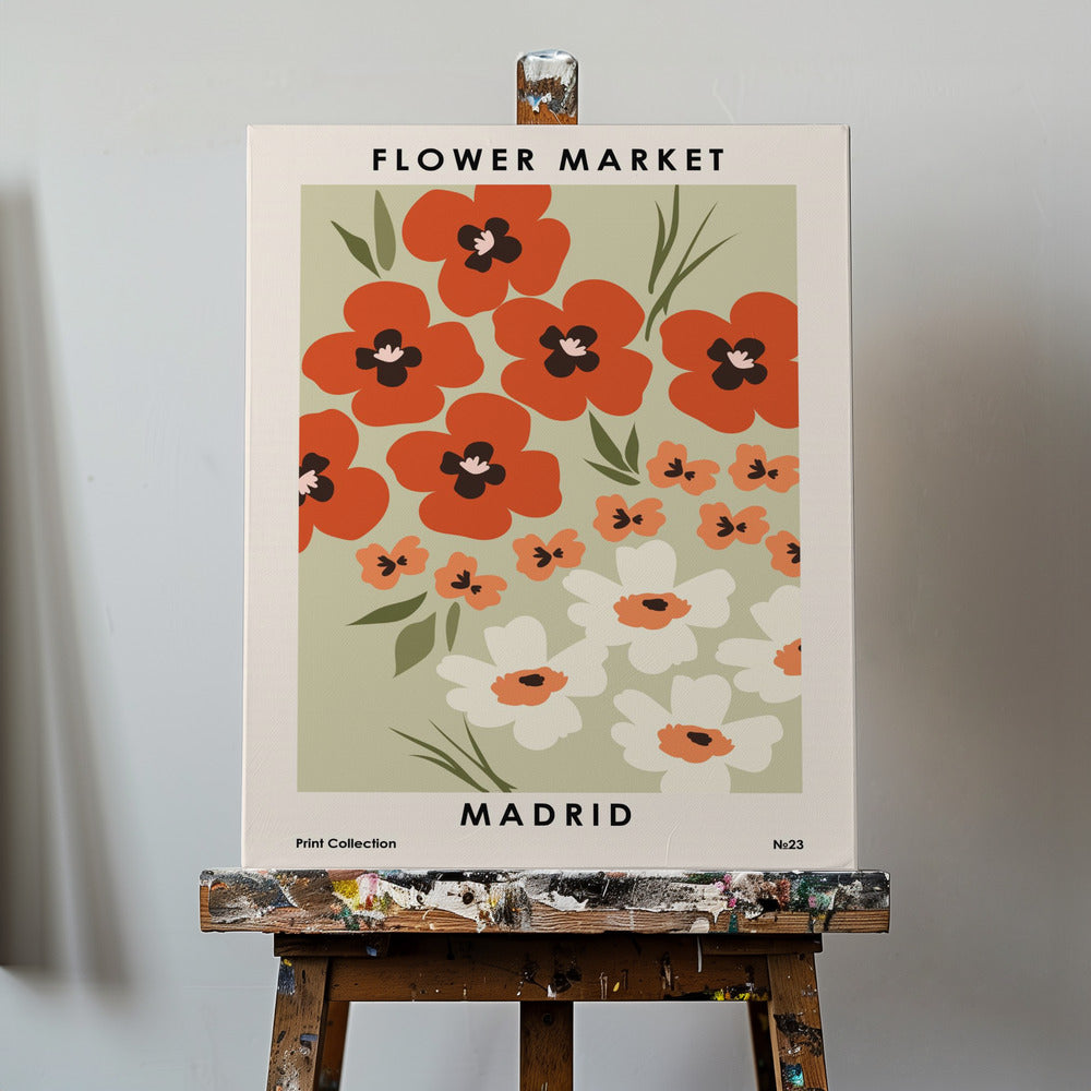 Blomstermarked Madrid | Lærredsbilleder