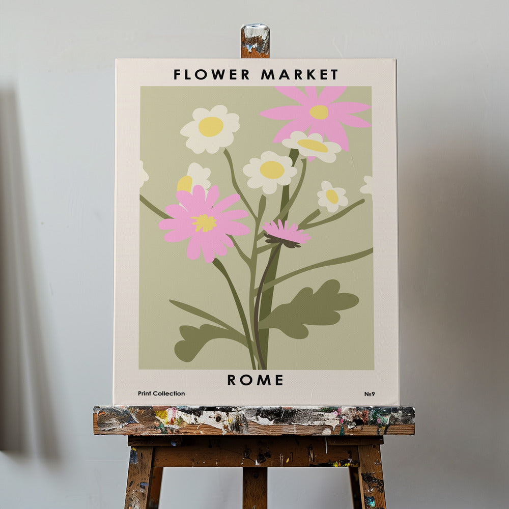 Blomstermarked Rom | Lærredsbilleder
