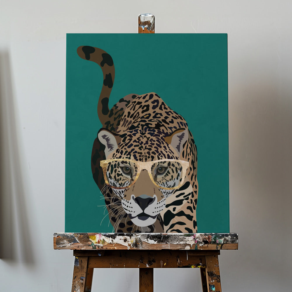 Nieuwsgierige groene luipaard | Canvasprints