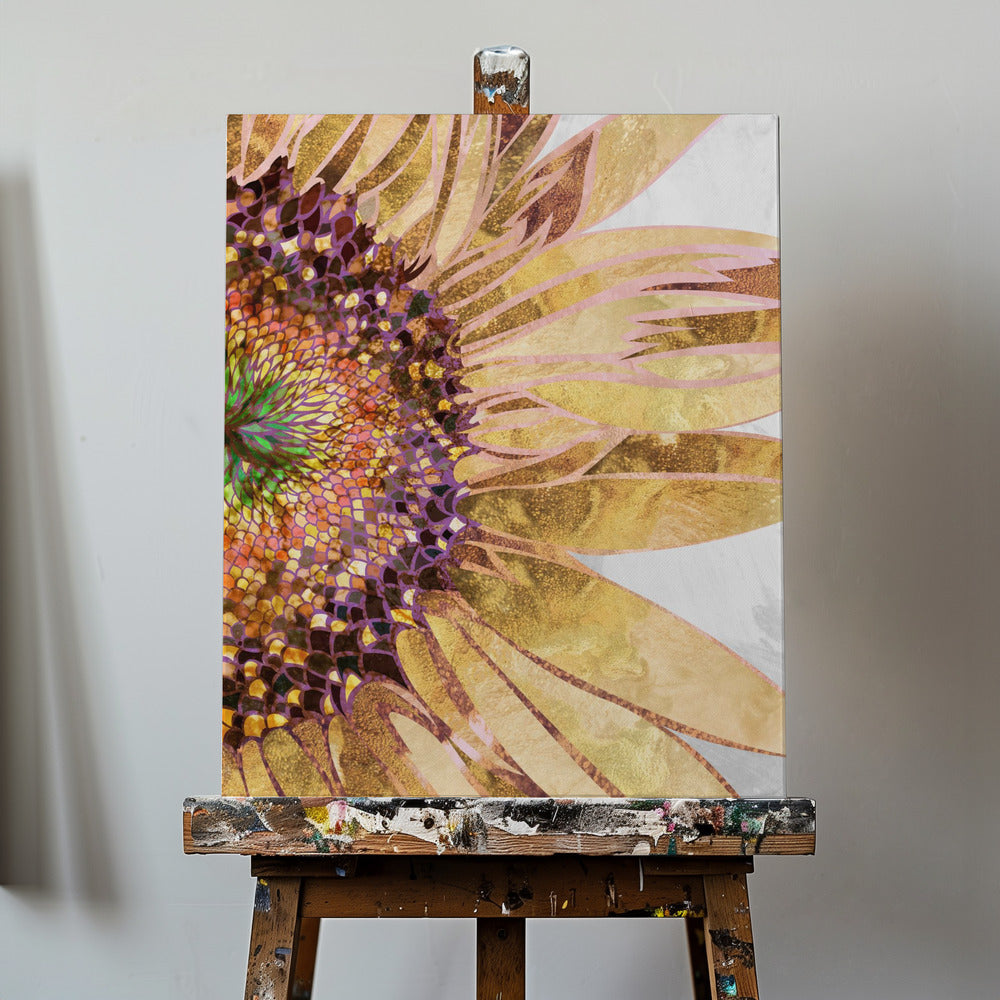 Gouden zonnebloem | Canvasprints