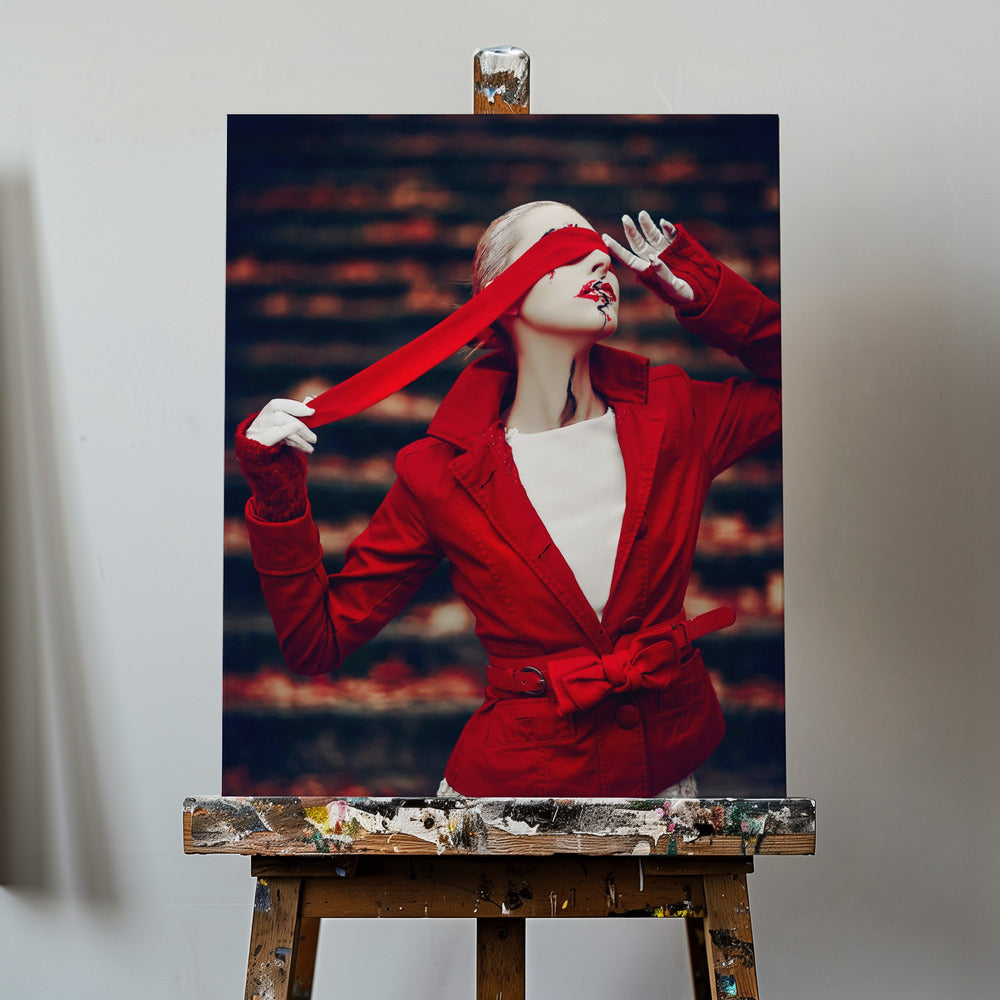 Karmozijnrode sluier | Canvasprints