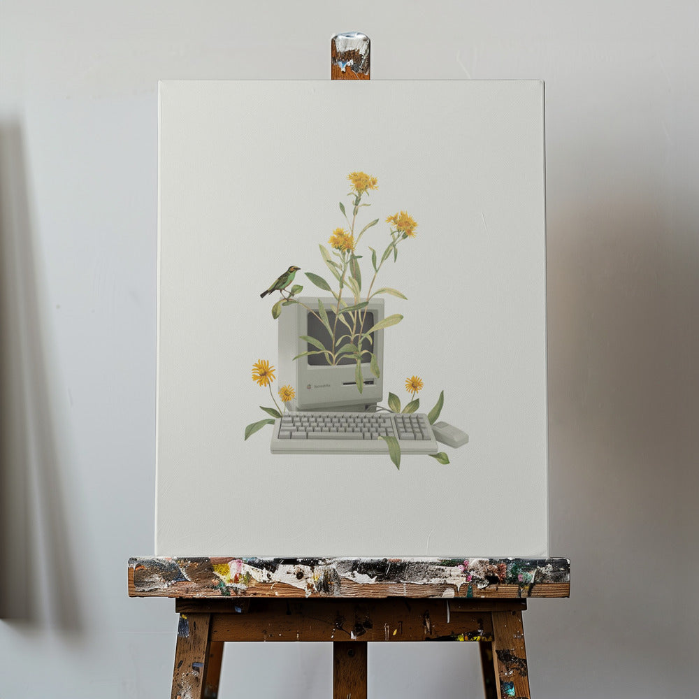 Floral vintage computer | Canvas