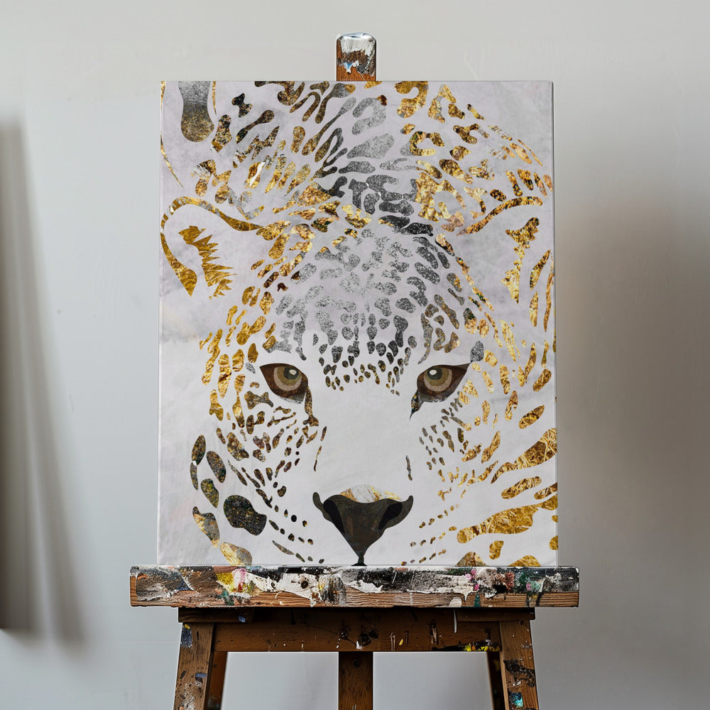 Grunge jaguar gold | Leinwand-Bilder