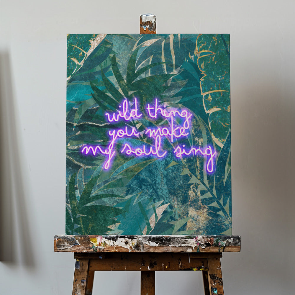 Neon Jungle Typografi | Lærredsbilleder