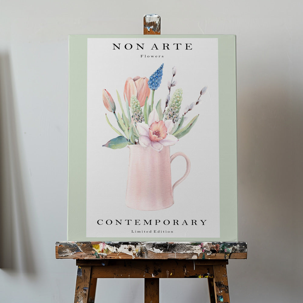 Non Arte Green flower vase | Stampe su Tela