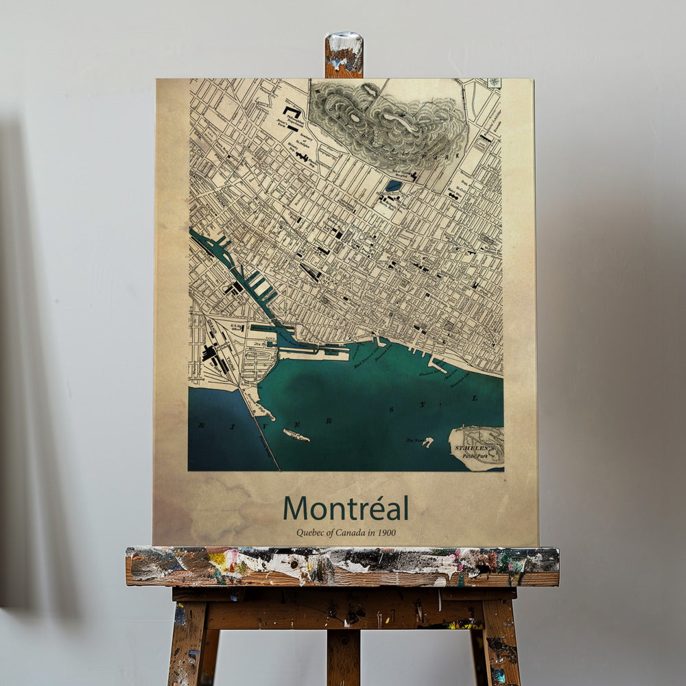 Karte von Montreal | Leinwand-Bilder