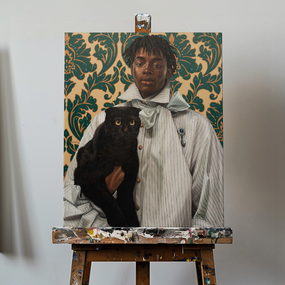 Gentleman med katt | Canvas