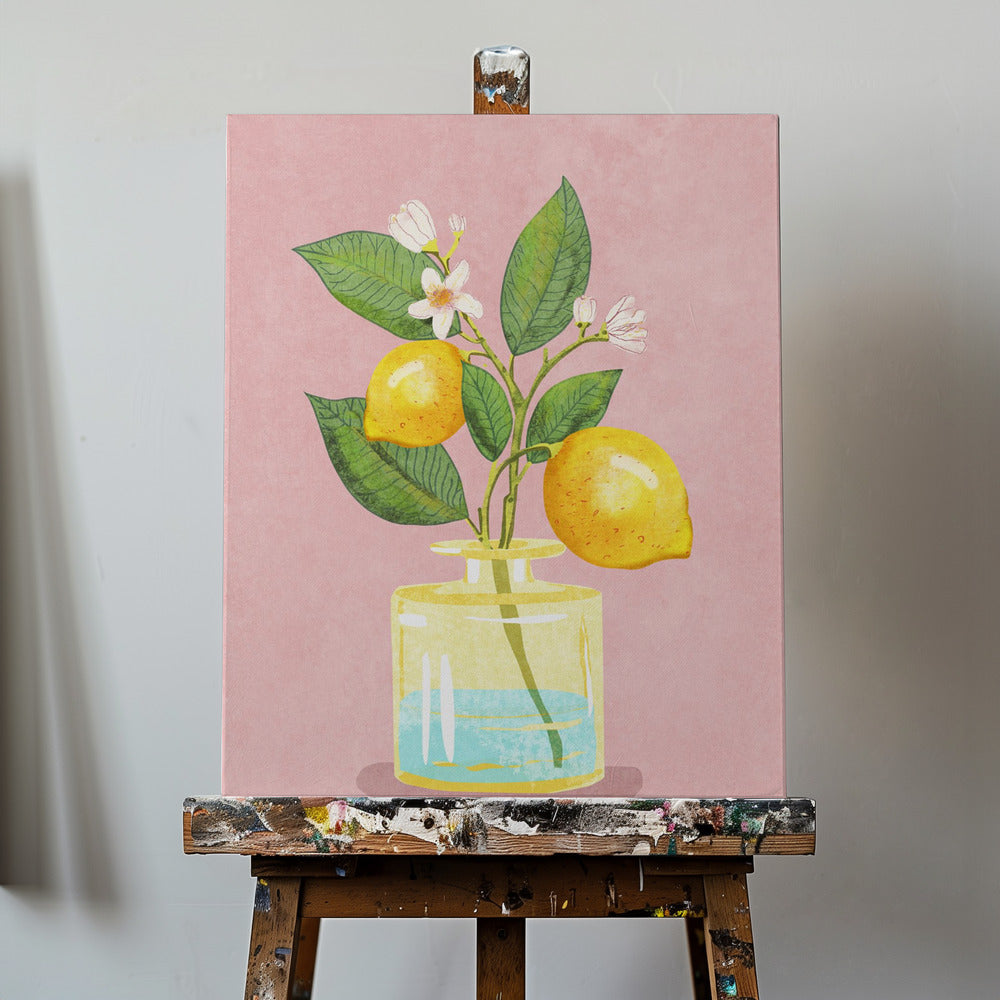 Citronbukett i vas | Canvas