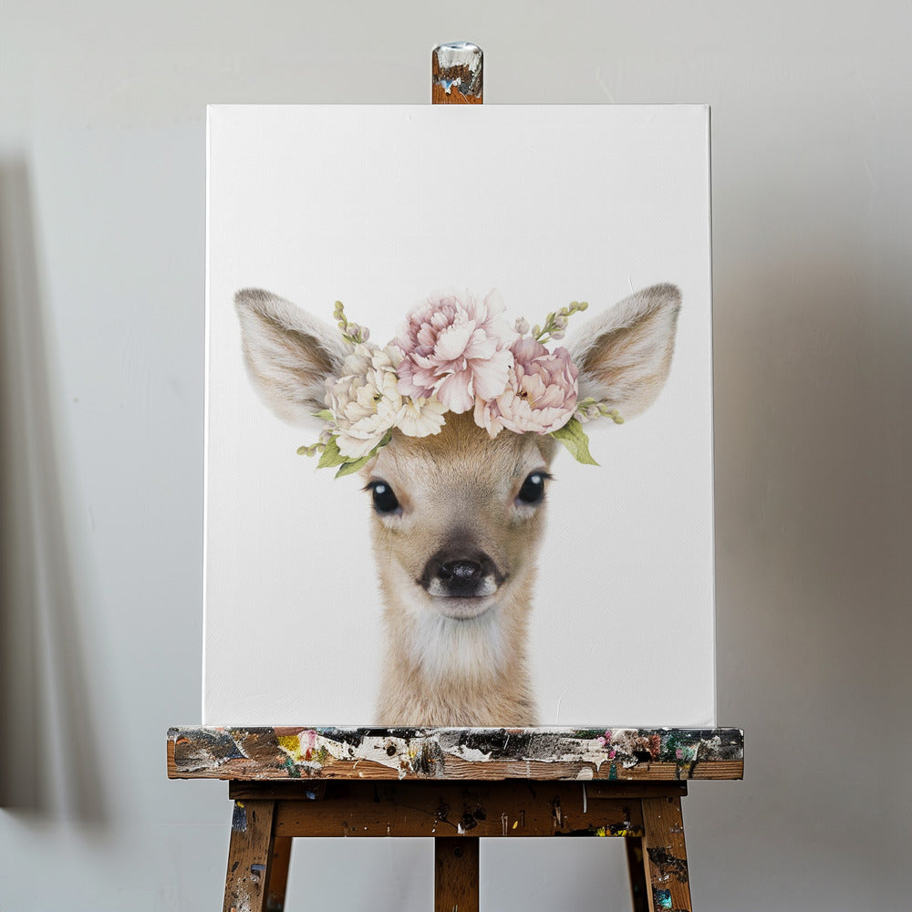 Blomsterbabyhjort | Lærredsbilleder
