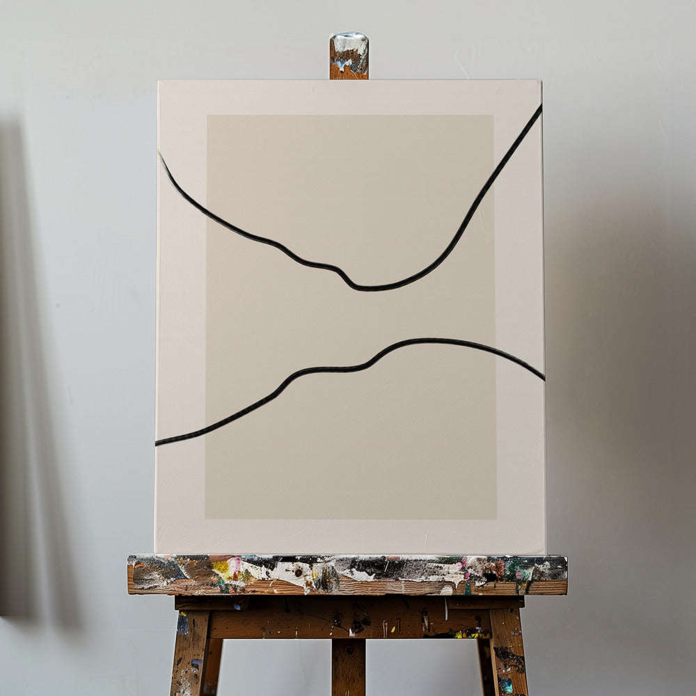 Mjuk abstrakt linjekonst | Canvas