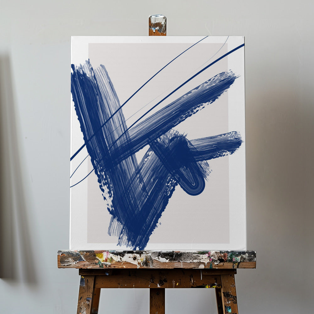 Kräftige blaue Pinselstriche | Leinwand-Bilder