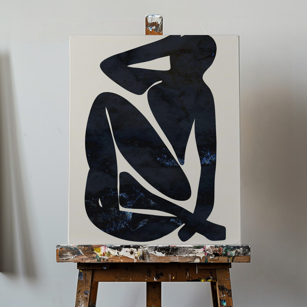 Femme bleu foncé | Tableaux sur Toile