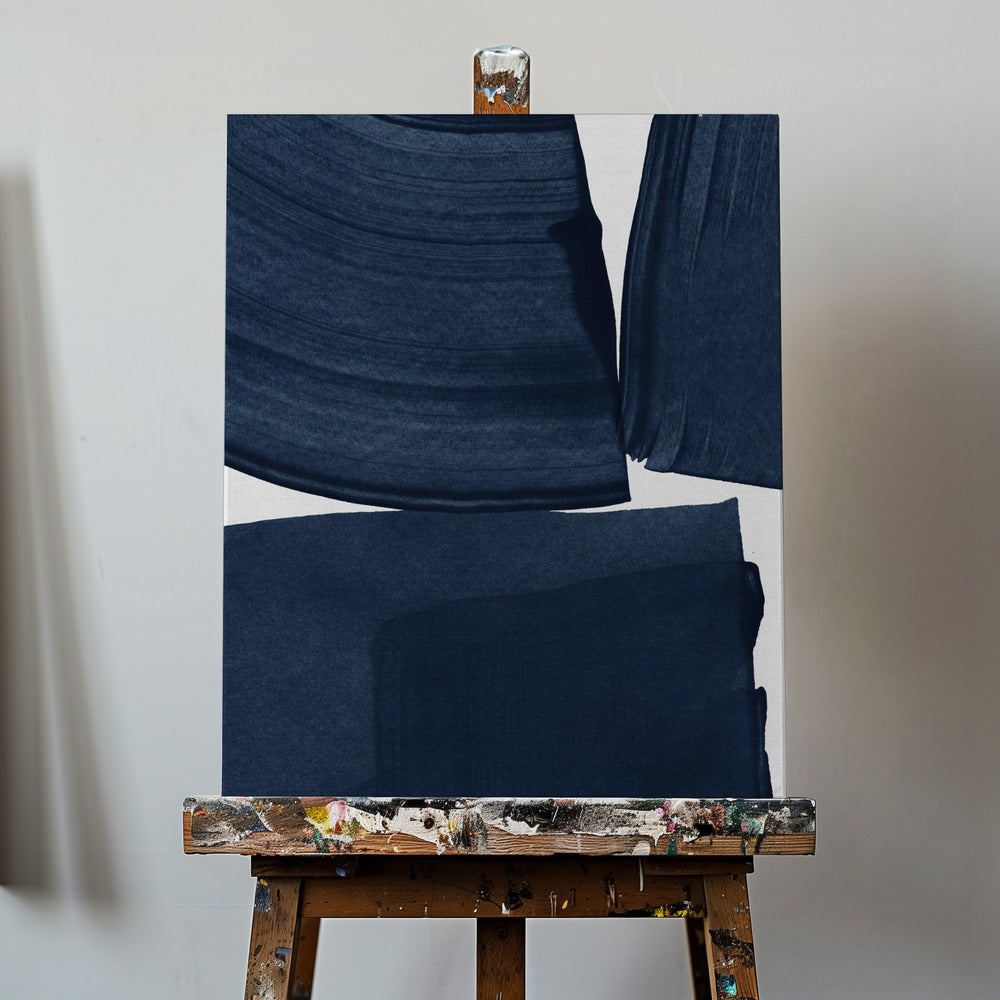 Minimalistisches Gemälde Blau I | Leinwand-Bilder