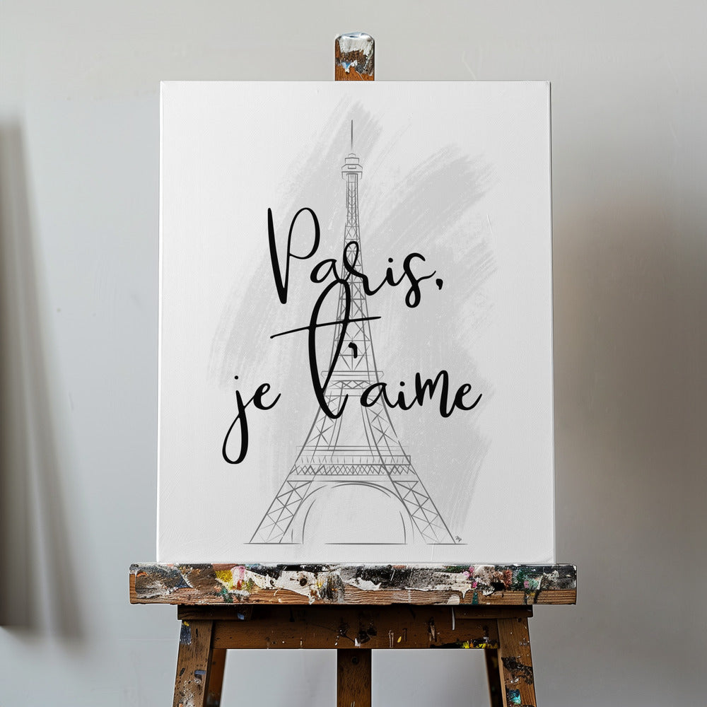 Amore a Parigi | Schizzo Stampe su Tela
