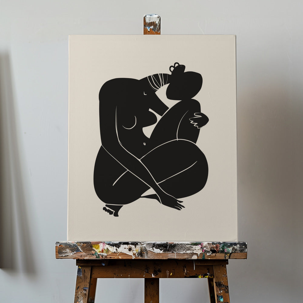 Babylockar Afrikansk naken i svart | Canvas
