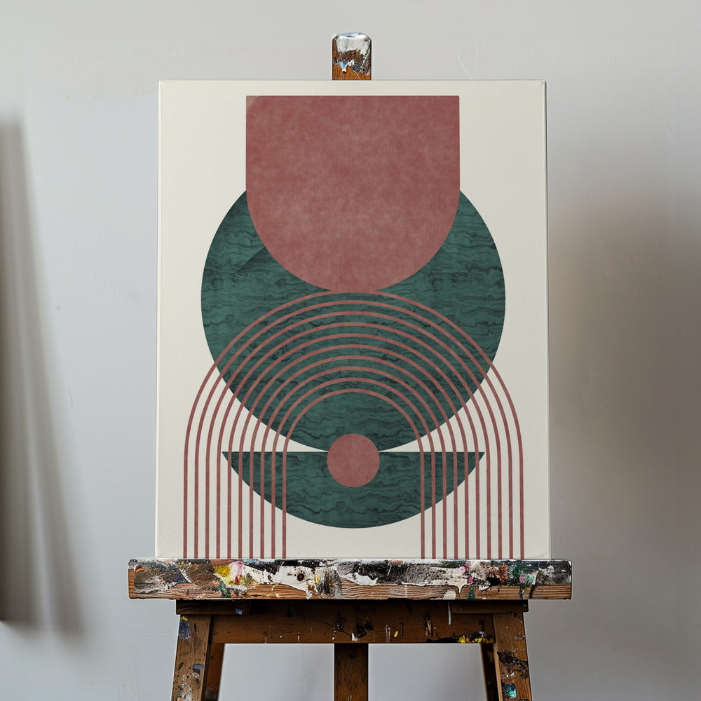 Disegno geometrico in marmo acquamarina | Stampe su Tela