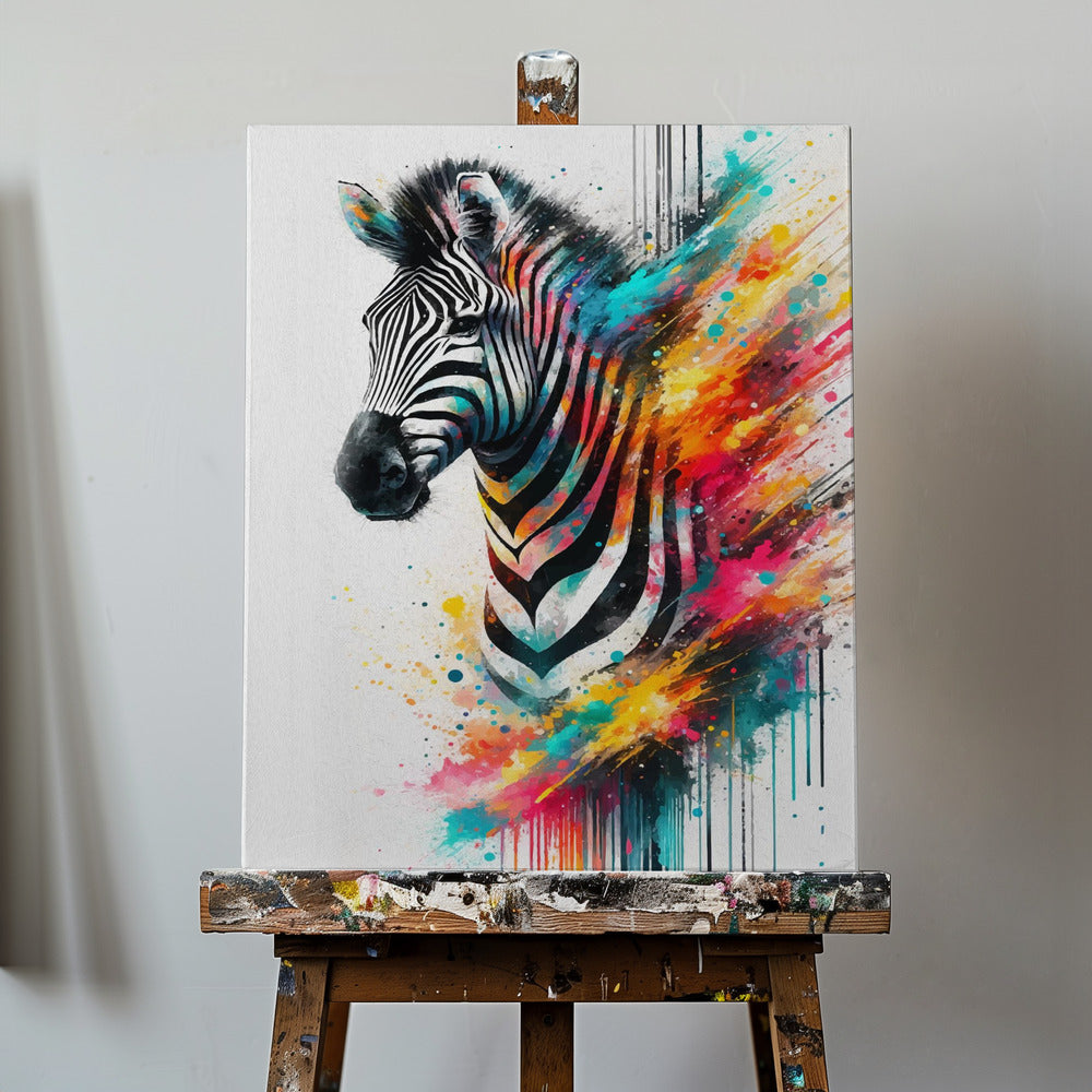 Färgglad zebra | Canvas