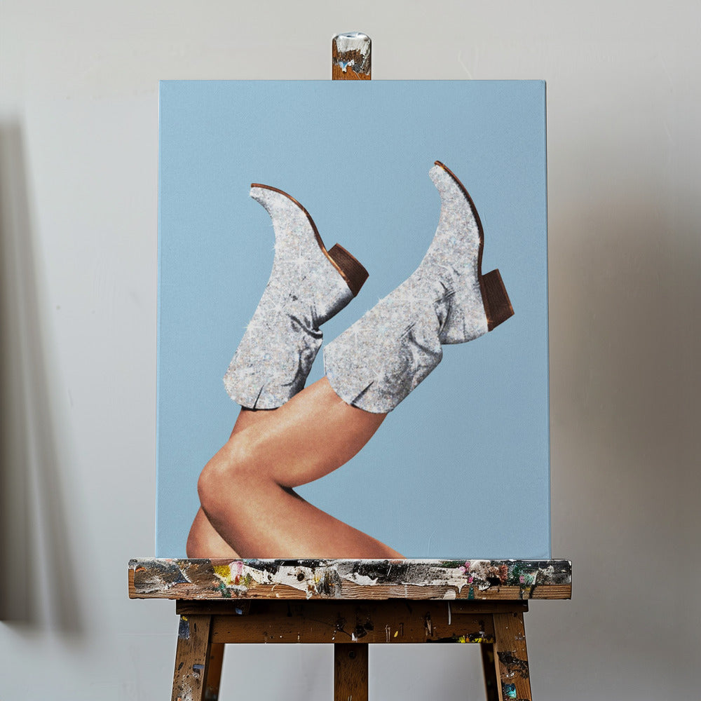 Ces bottes Glitter Blue II | Tableaux sur Toile