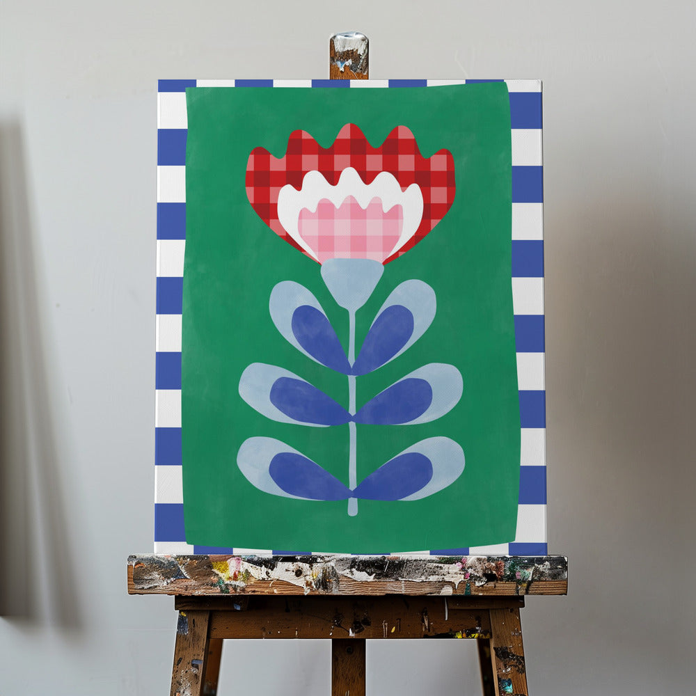 Floral Design with Bold Geometric Shapes | Canvas