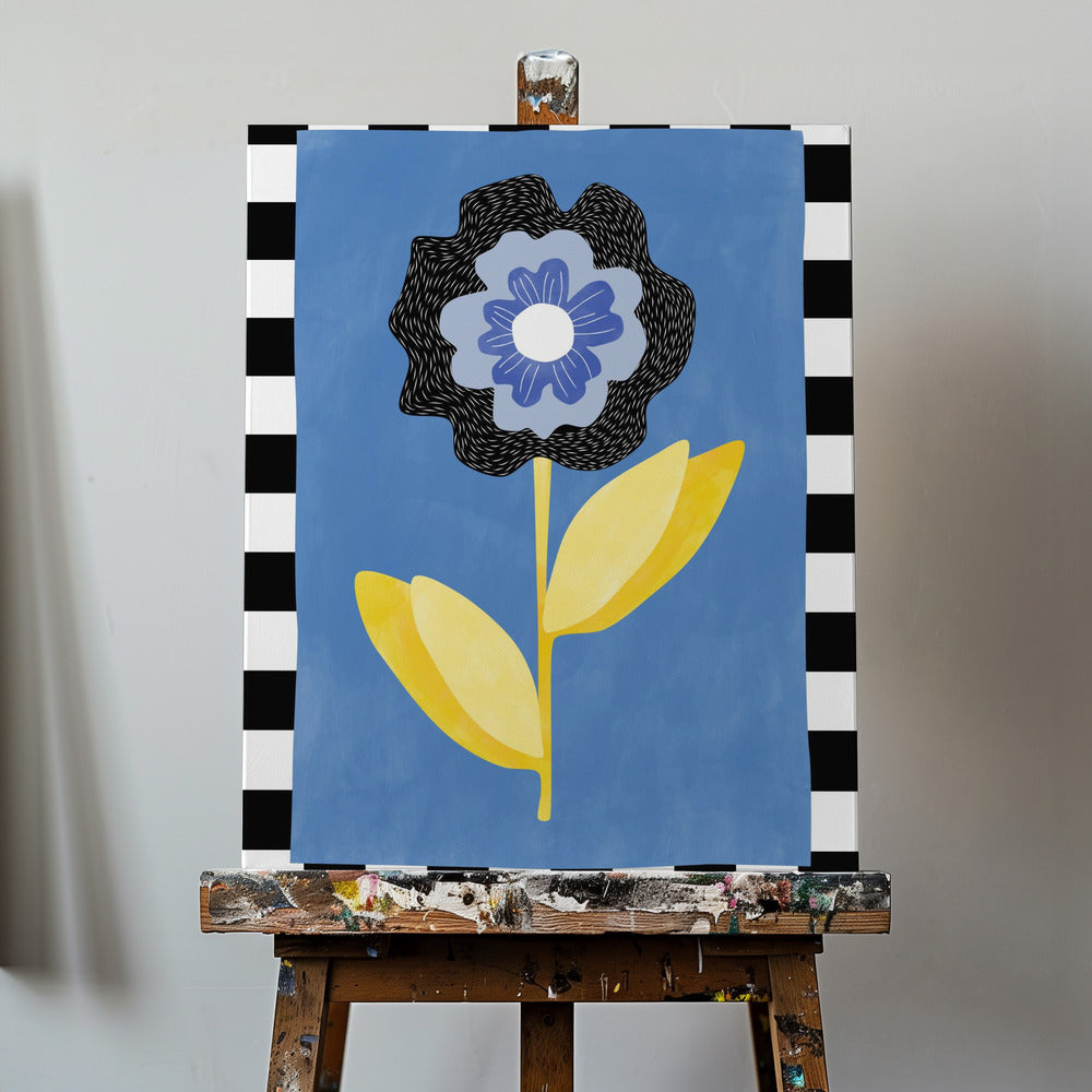 Flower with a Blue and Black Petal | Canvas